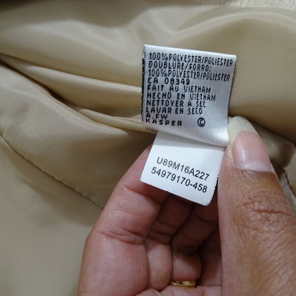 Vintage Le Suit 2 pc Gold Dress and Open Front Jacket Formal Women Size 12 FLAW - Picture 10 of 12